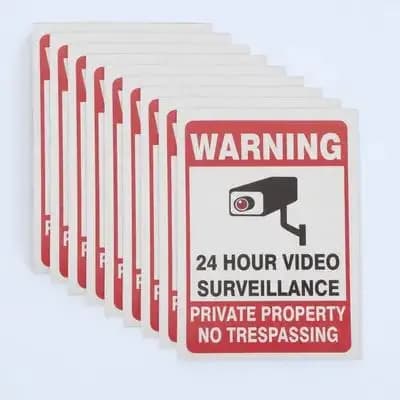 50 Fogli di Adesivi Riflettenti di Avvertimento per Telecamere di Sicurezza, Etichette Adesive Forti per Segnalazione di Sicurezza per Edifici, Giardini e Cancelli