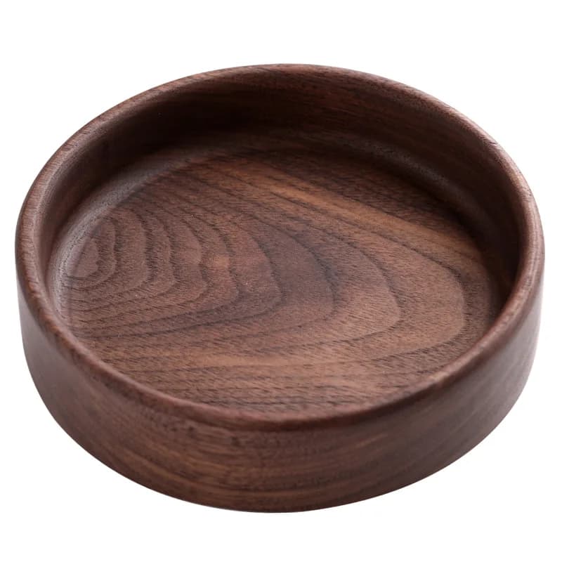 Portafrutta in Legno Massello di Noce Nero, Combinazione di Dischi per Frutta Secca, in Legno Intero
