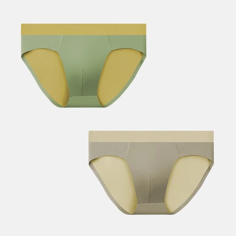 2 pezzi di biancheria intima modale da uomo a doppia faccia con rilevamento zero, pantaloncini estivi sottili, comodi e traspiranti senza cuciture Slip da uomo