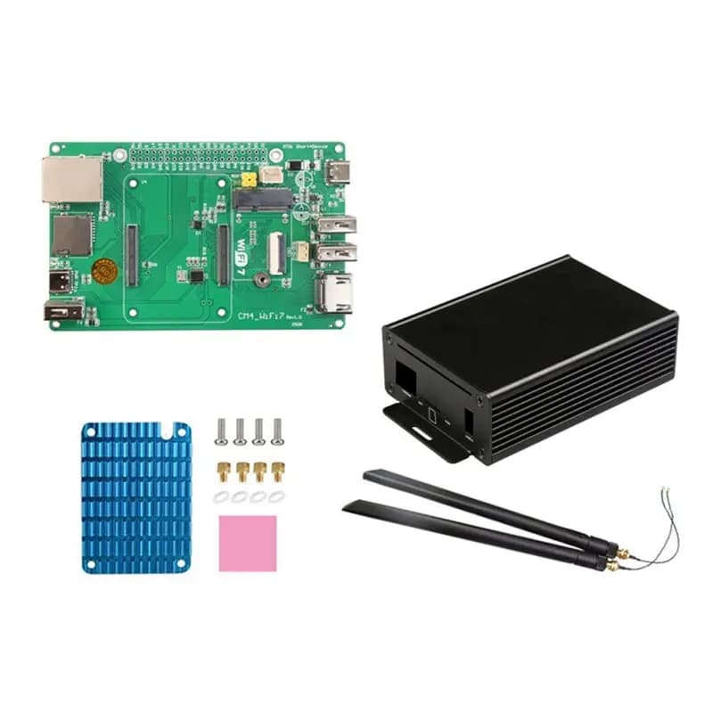 【SCORTE LIMITATE】Scheda di espansione CM4 Wifi7 per computer Raspberry Pi, supporta Wifi 6/Wifi 5, con custodia in lega di alluminio + antenna
