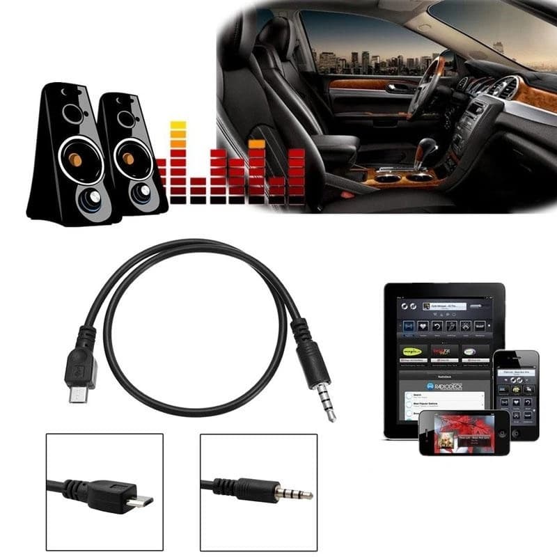 Cavo da micro USB 3,5 mm per scheda Hi-Fi Microfono Adattatore da 3,5 per cavo uscita AUX per auto cellulare
