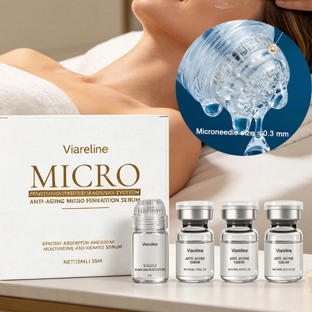 Facial Collagen Anti-Wrinkle 0.3mm Microneedle Skin Booster Serum Set Deep Moisturizer Lift Tighten Aging Facial Skincare