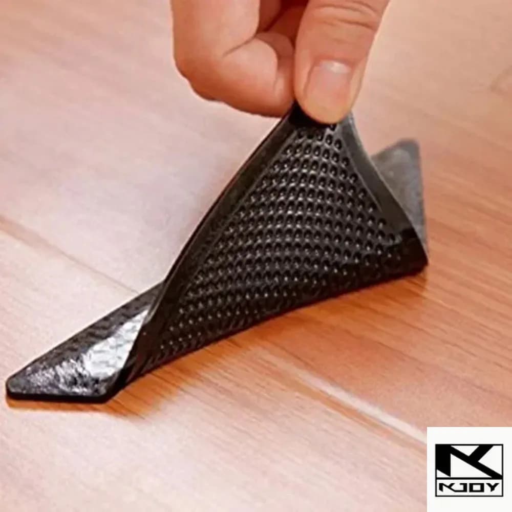 kkjoy Reusable Silicone Anti Slip Rug Corner Pads Strong Adhesive Grips for tile wood floor carpets