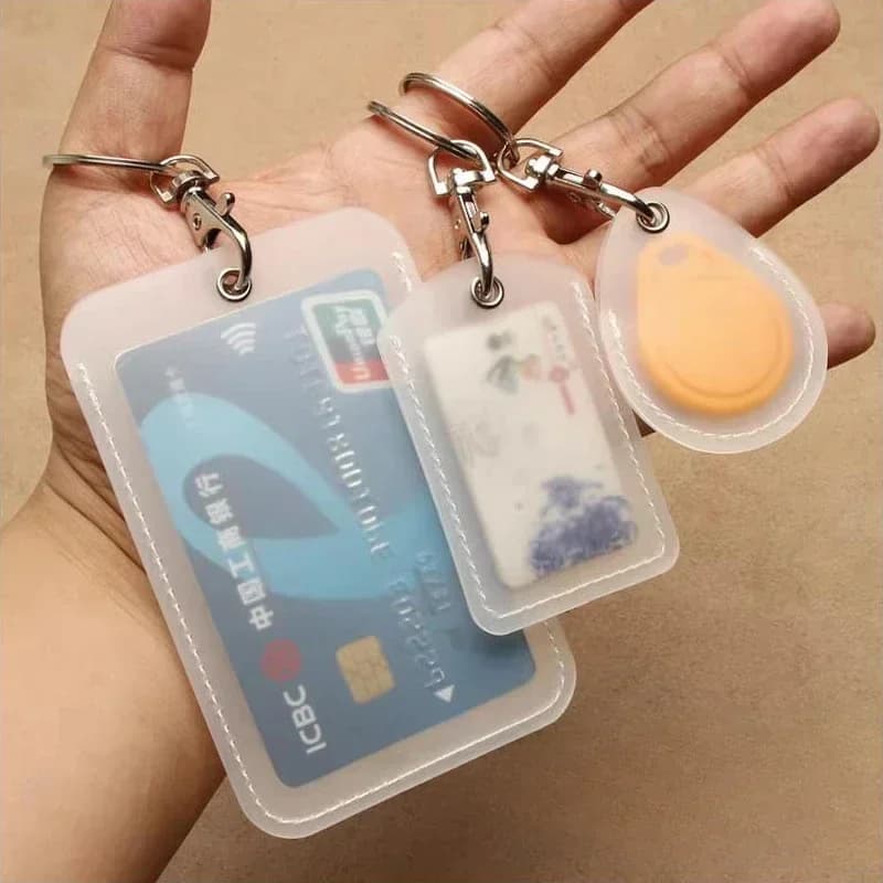 Porta carte d'identità trasparente con portachiavi Comode borse portatili per carte d'identità/IC Custodie protettive per carte di accesso