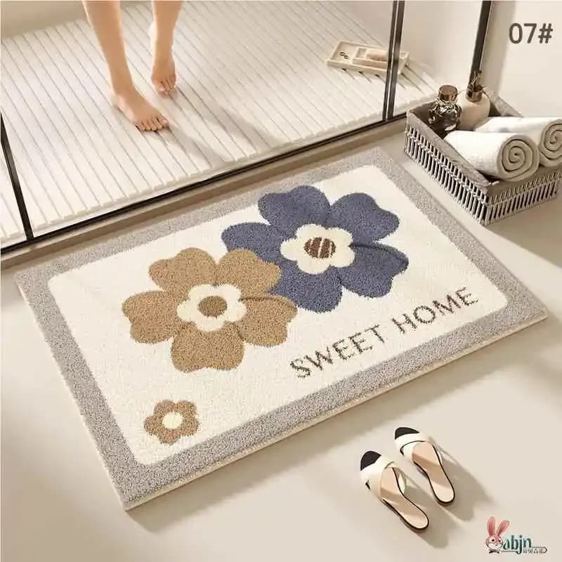 Tappetino da bagno in finto cashmere VIKAMA, tappeto da bagno assorbente e antiscivolo, tappetino per WC e porta d'ingresso ad asciugatura rapida
