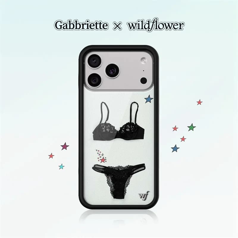 Custodia per telefono Wildflower ins Gabbriette per iPhone 17 16 15 14 13 12 Pro Max WF Star Fashion Cover posteriore antiurto modello nero