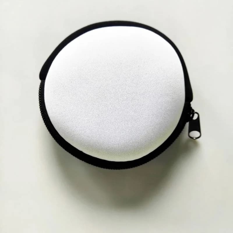 Portafoglio a forma di cerchio in neoprene bianco vuoto fai da te con sublimazione Pures da 10 pezzi