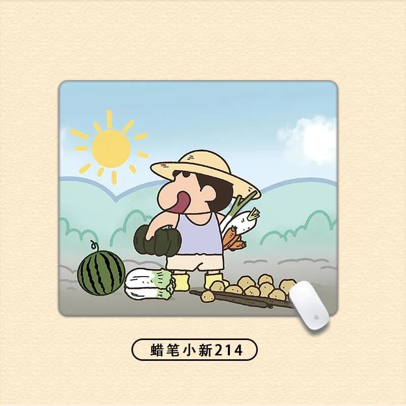 New Small Size Animation Cartoon Two-dimensional Notebook Computer Table Mat Creative Funny Crayon Shin-chan​​ Leather Mouse Pad