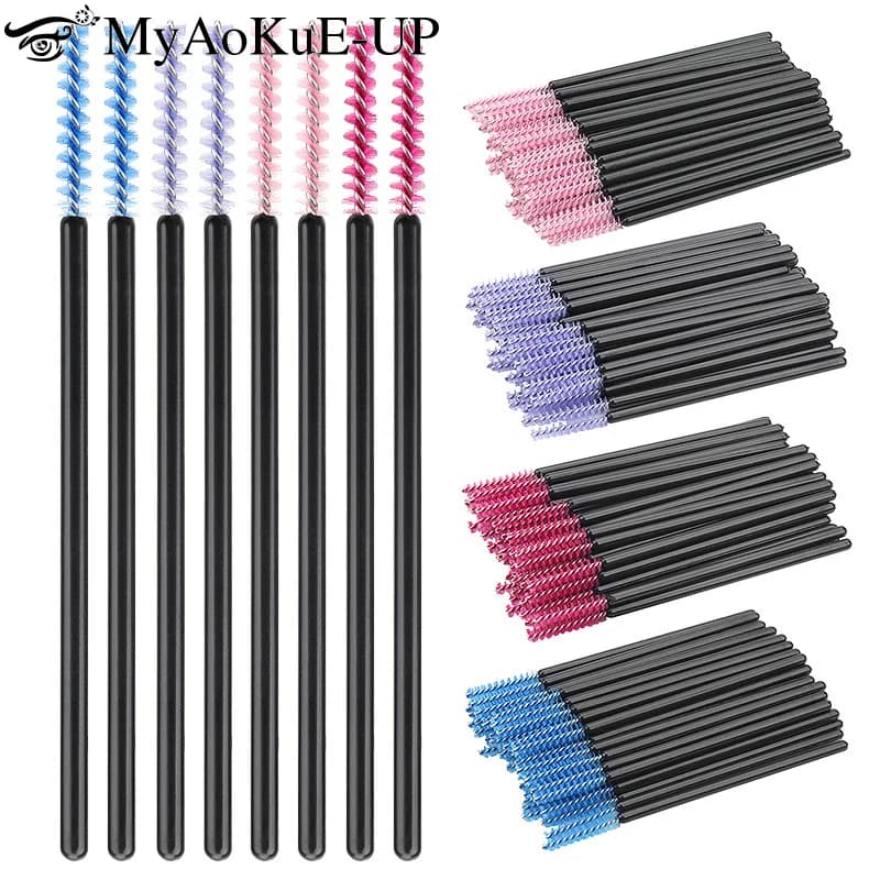 50pcs disposable makeup brush for eyelashes Microbrush Mascara applicator wands for cosmetic combs for eyebrow tool for eyelash extension