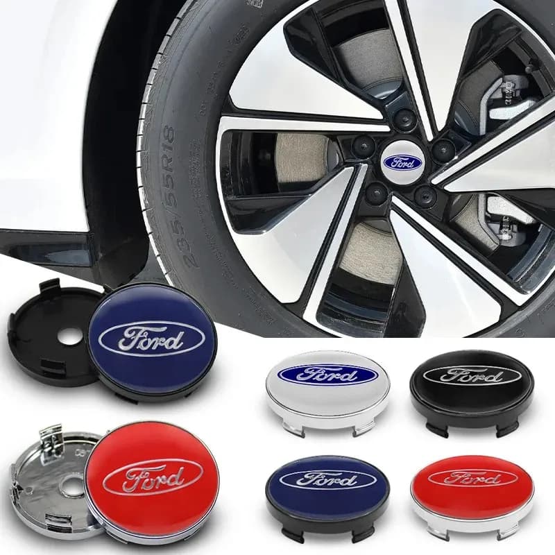 4PCS 56/60mm Auto Wheel Center Coprimozzo Pneumatic Wheel Covers Emblem Wall decals For Ford Focus Mk2 Mk3 Ranger Mondeo Mustang Kuga