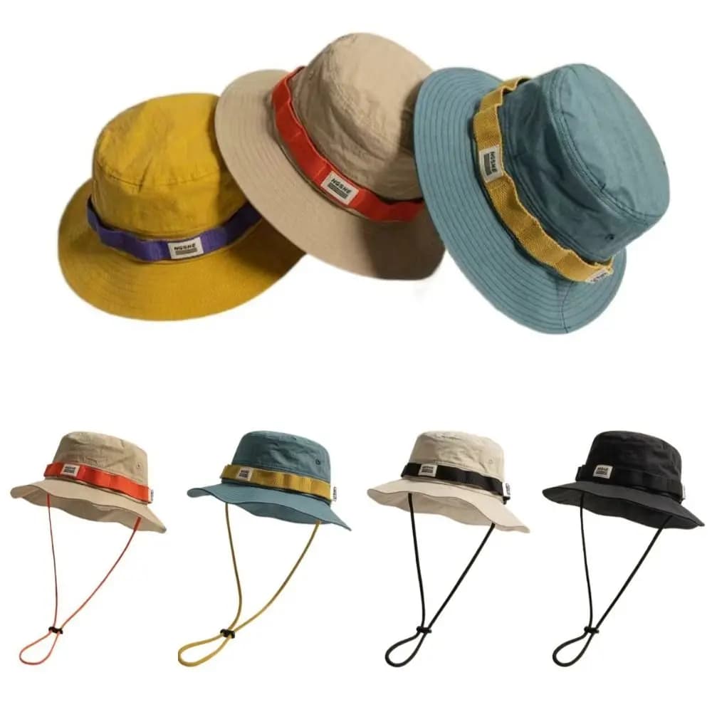 Cappello da pescatore vintage a contrasto da viaggio per uomo e donna Cappello estivo da alpinismo da campeggio all'aperto Cappello da sole a tesa larga