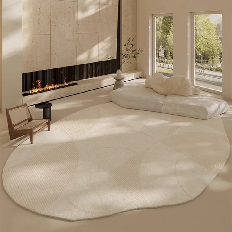 Tappeti di forme irregolari per soggiorno Tappeto per camera da letto in stile crema Tappeto per salotto in peluche spesso Tappeto morbido e soffice per guardaroba