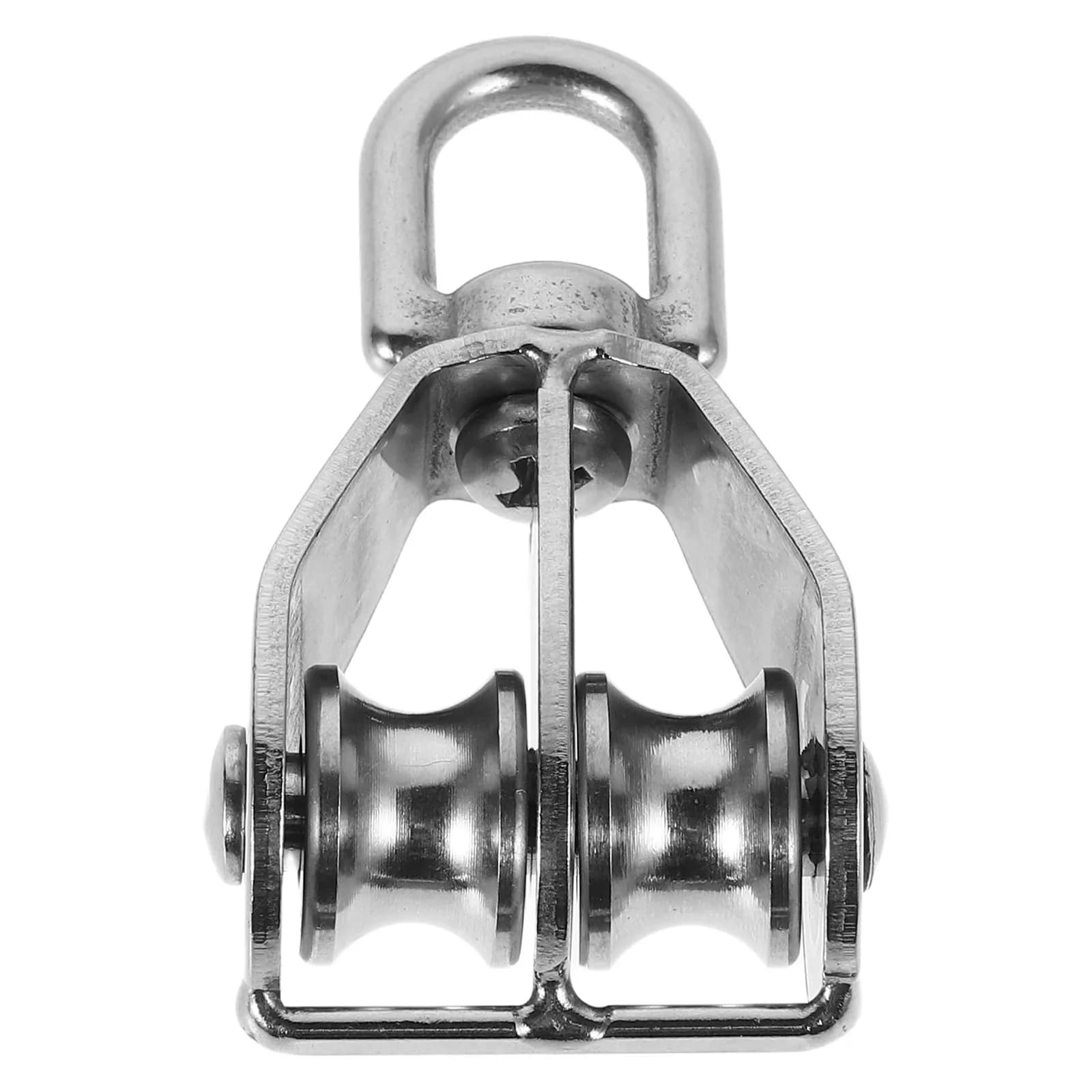 Marine Stainless Steel Pulley Dual Wheel Heavy Duty Rope Lifting Wire Cable Pulley System Hanging Wire Towing Wheel