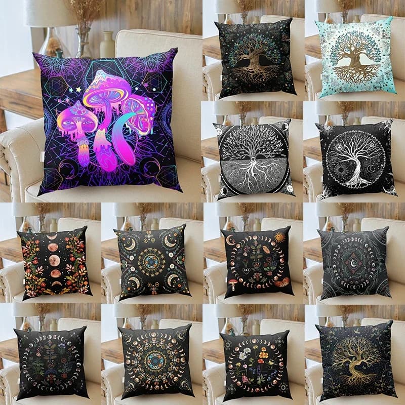 Pillow pillow set tree of life pillow for living room sofa modern lining decorative federa with floral pattern for plants