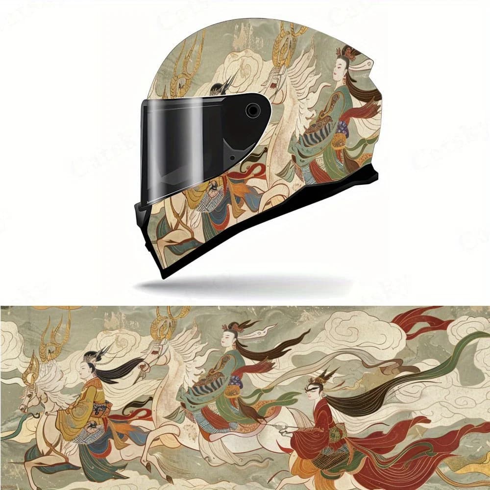Dancing Immortals Adesivo per casco da motociclista impermeabile autoadesivo in materiale PVC, incolla saldamente e non cade, impermeabile e