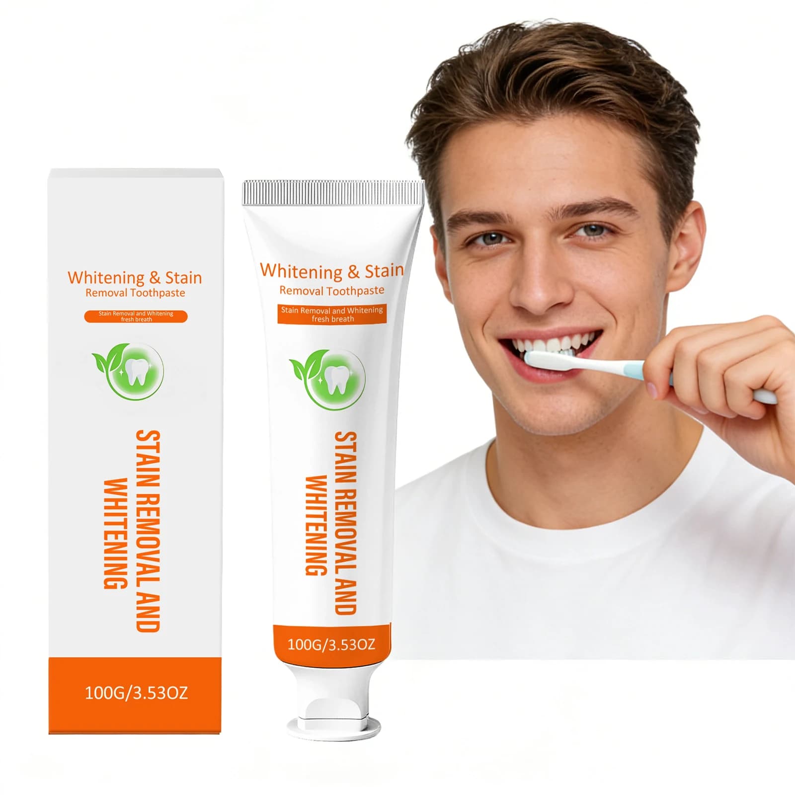 Dentifricio Sbiancante Detergente, Rimuove Placca e Macchie, Protegge le Gengive, Rinforza la Salute dei Denti, Elimina l'Alito Cattivo, Strumento per Sbiancare i Denti