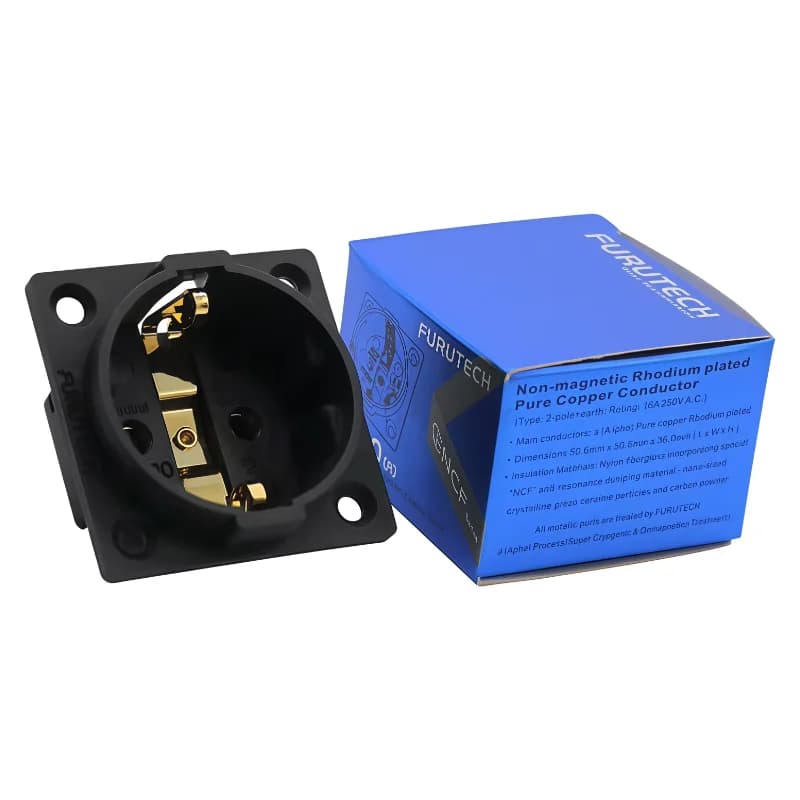 Solo 1 pz hifi rame puro Schuko Presa Furutech Placcato Oro FI-E30 AC 250 V 16A EU IEC Spina di ingresso Adattatore prese di corrente