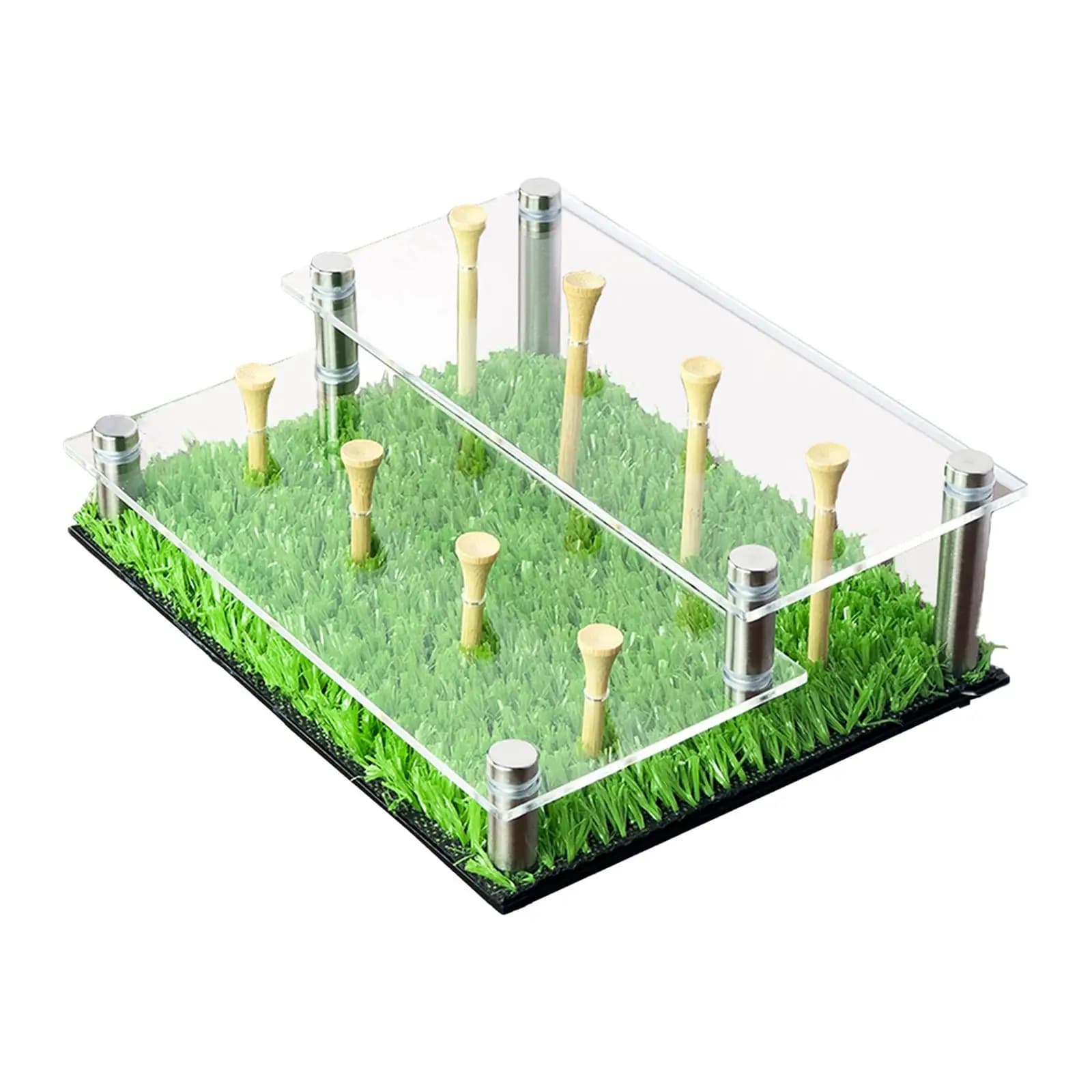 Vetrina per palline da golf, supporto per supporto in acrilico a 2 livelli, può contenere 8 palline da golf, regalo per uomo, porta palline sportive con magliette per palline da club
