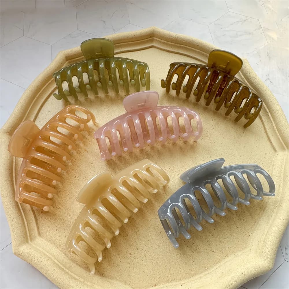 Women's Korean Girls Plastic Hairdressers Hair Clips Copricapo Large Fork Crab Bars Fashion ornament Hair accessories