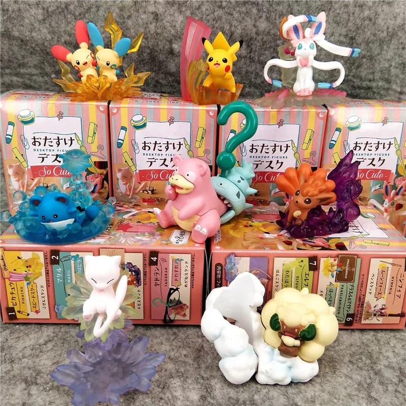 Pokemon Blind Box Toys Scena di base in cristallo Figura anime Regali per bambole Pikachu Giocattoli Raccogliere ornamenti Regali per bambini