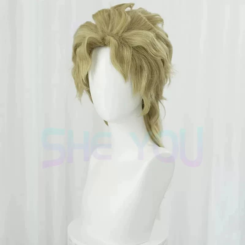 Dio Brando Jojo Bizarre Adventure Parrucca cosplay anime corta dorata da uomo Parrucche sintetiche resistenti al calore