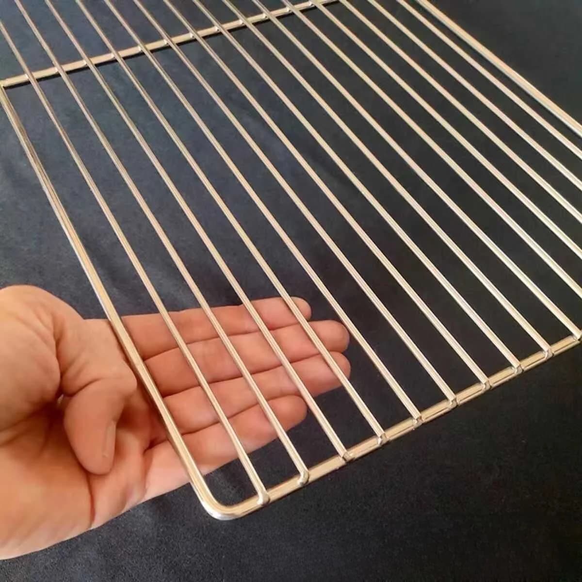 Stainless Steel Galvanized Rectangular BBQ Grill Net Outdoor Cooking Utensils Cooling Rack Baking Grid Heavy Duty Barbecue Wi...