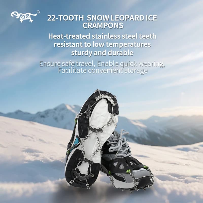 BRS 22 denti pinza per ghiaccio punta antiscivolo escursionismo arrampicata neve punte ramponi tacchetti catena artigli impugnature stivali copertura per scarpe