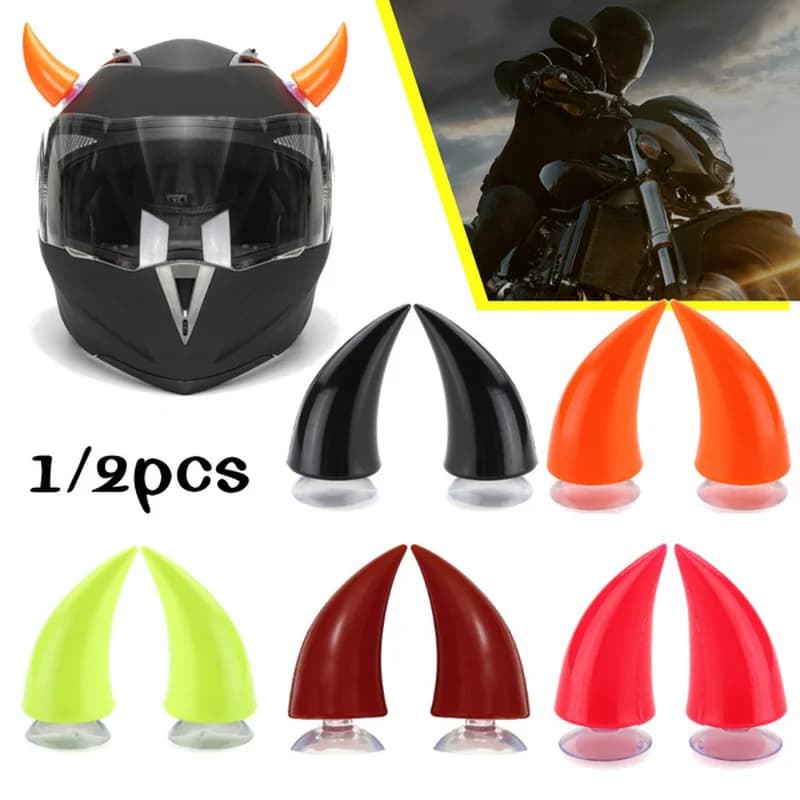 1pc multicolor helmet horns devil bike electric bike car styling decoration stickers for helmet long parts short accessories