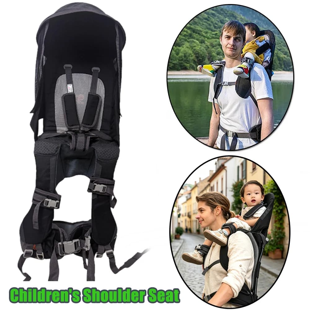 Baby Travel Shoulder Carrier Saddle Stand Hiking Backpack With Metal Lining Rain Cover For Infant Outdoor Walking Camping