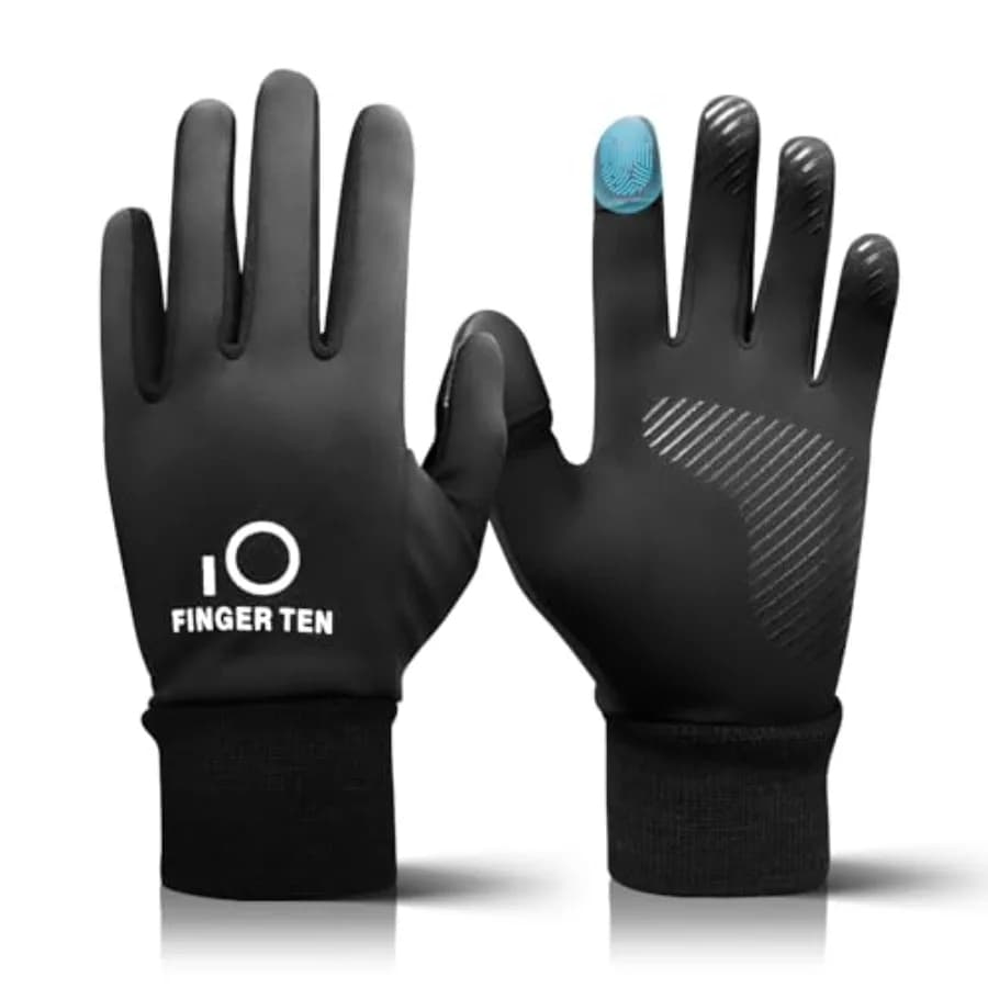 FINGER TEN Winter Gloves Touchscreen for Boys Girls Running Thermal Gloves for Cold Weather, Youth Lightweight Warm Touch Scree
