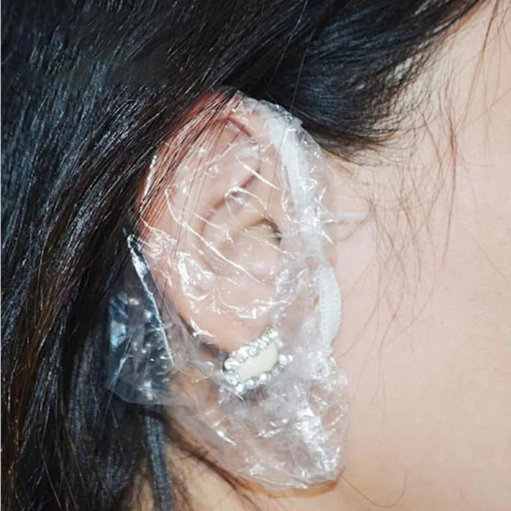 100 pcs Use And Drop Waterproof Ear Cover Bathroom Shower Salon Ear Protection Caps One-off Hair Clips Easy to Use