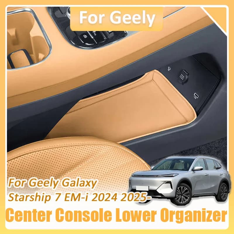 For Geely Galaxy Starship 7 EM-i 2024 2025 Car Arm Central Organizer Lower Organizer Payout Pocket Passenger Box Accessories