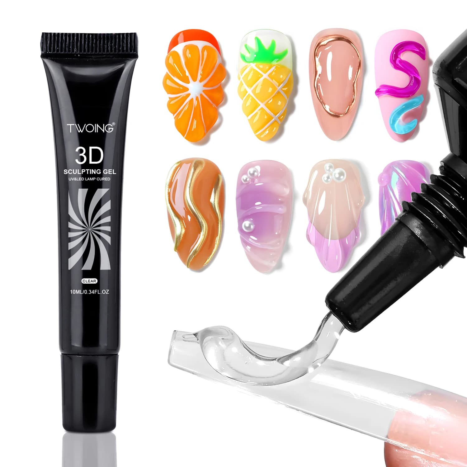 10 ml 3D nail art gel - DIY drawings, waterproof sculpting gel, waterproof nail art gel for sculptures and intricate shapes