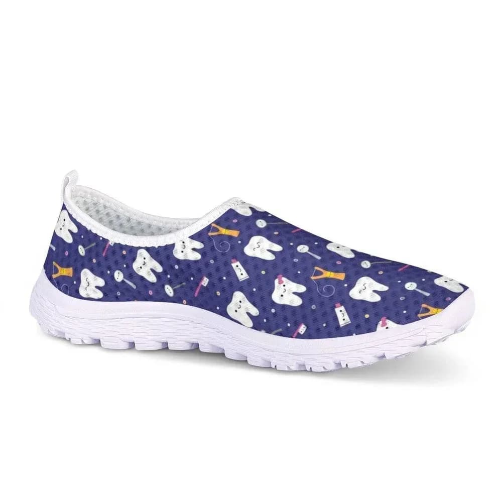 Sneakers casual da donna estive con motivo dentale, scarpe in rete, mocassini, scarpe da donna, dropshipping