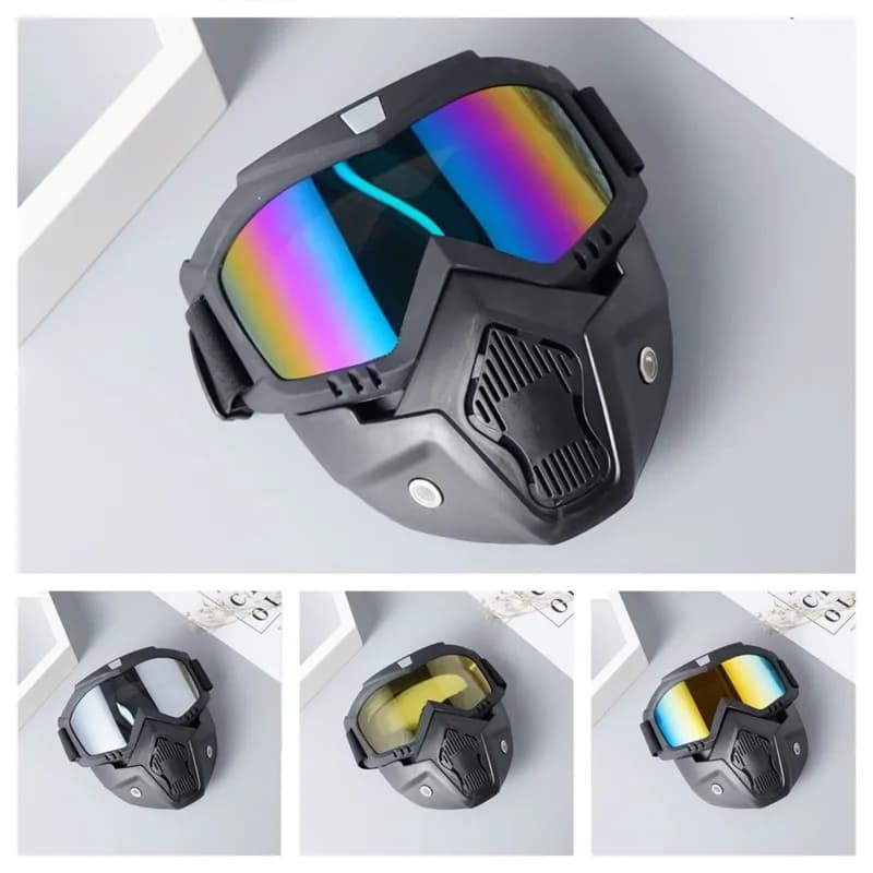 Winter Windproof Full Face Mask, Anti-Glare Ski Goggles, Motocross Face Shield, MTB Cycling Sports Visor