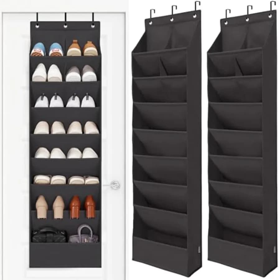 Organizzatore per Scarpe da Appendere Sopra la Porta, Robusto con Tasche Grandi e Profonde, Scarpiera Sospesa per Porta, Armadio e Parete