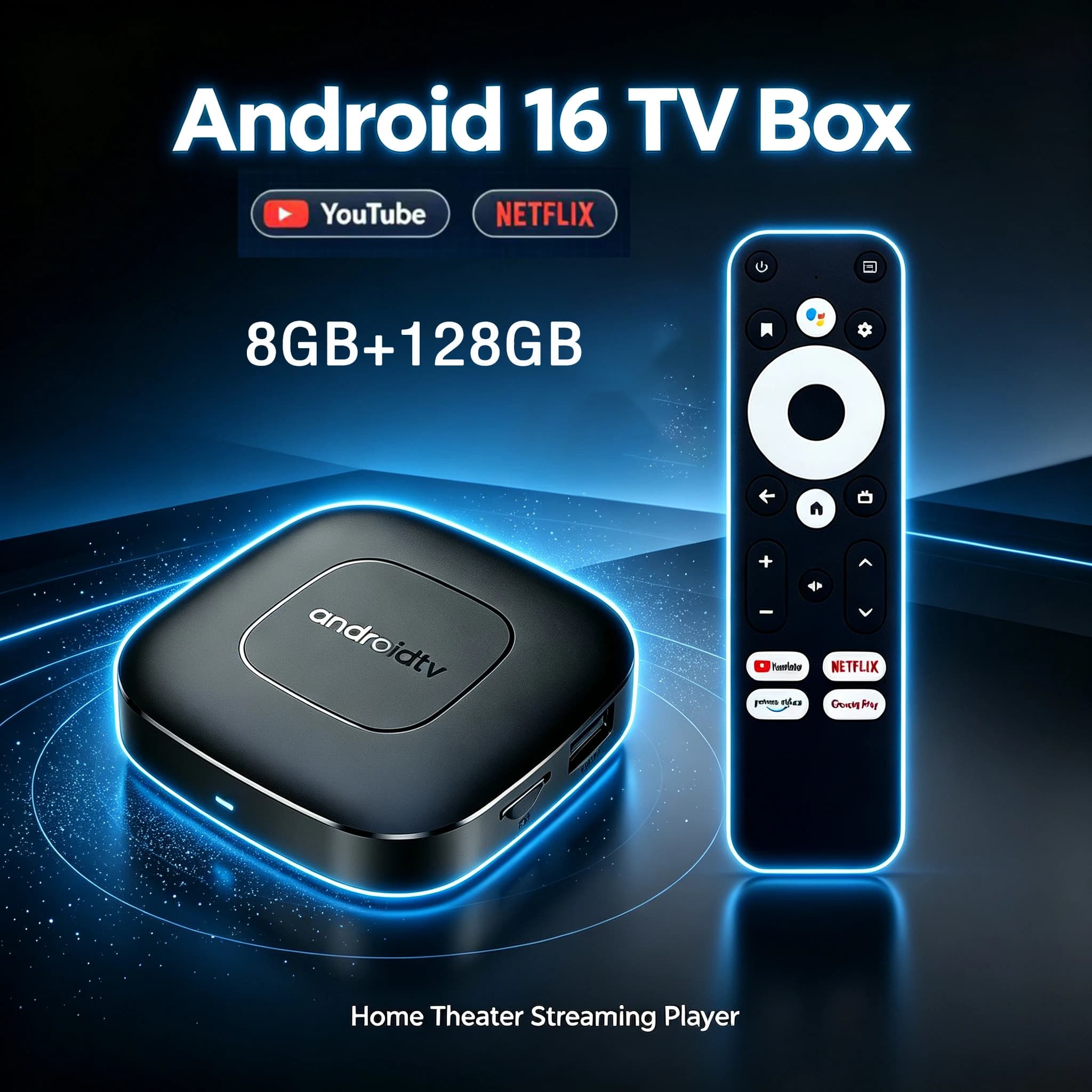 2026 Android 16 T1 TV Box Allwinner H313 Dual‑Band WiFi BT6.0 8K HD Video Up to 128GB Voice Remote Home Theater Streaming Player