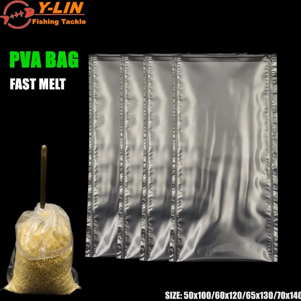 Accessori per la pesca alla carpa borse in PVA di dimensioni Multiple stringa di nastro in rete solubile in acqua a fusione rapida per il lancio di esche