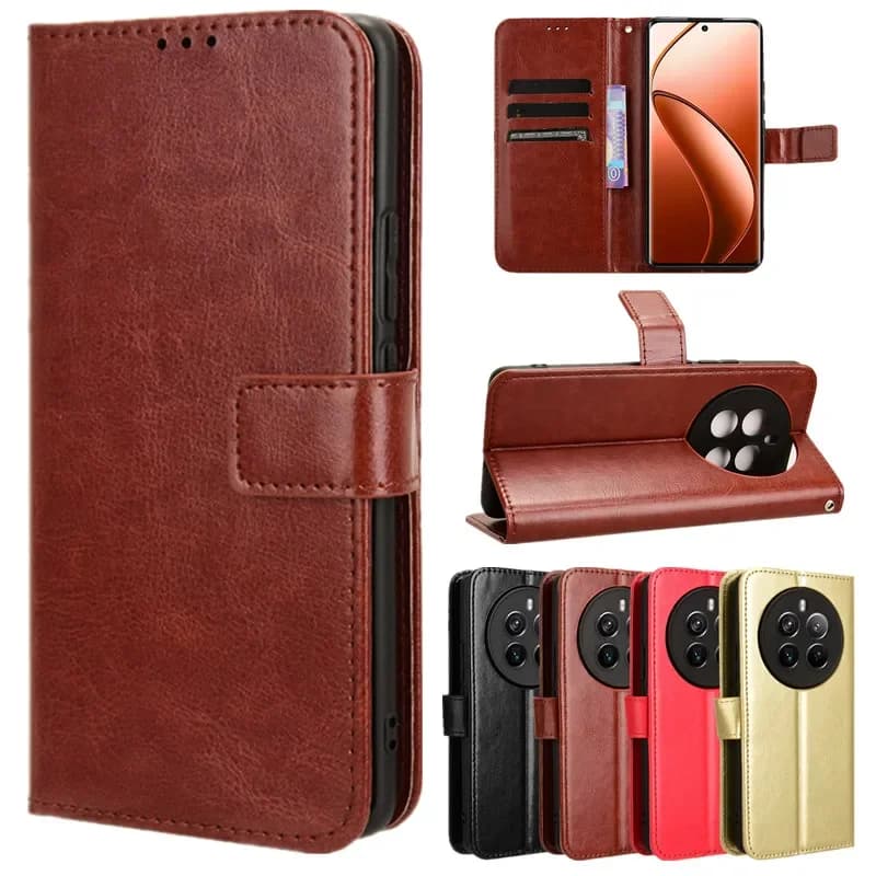 Custodia Flip in pelle per Realme 12 Pro Plus 5G 11 Pro + 11x custodia protettiva portafoglio Slot per schede cavalletto Coque Fundas Capa