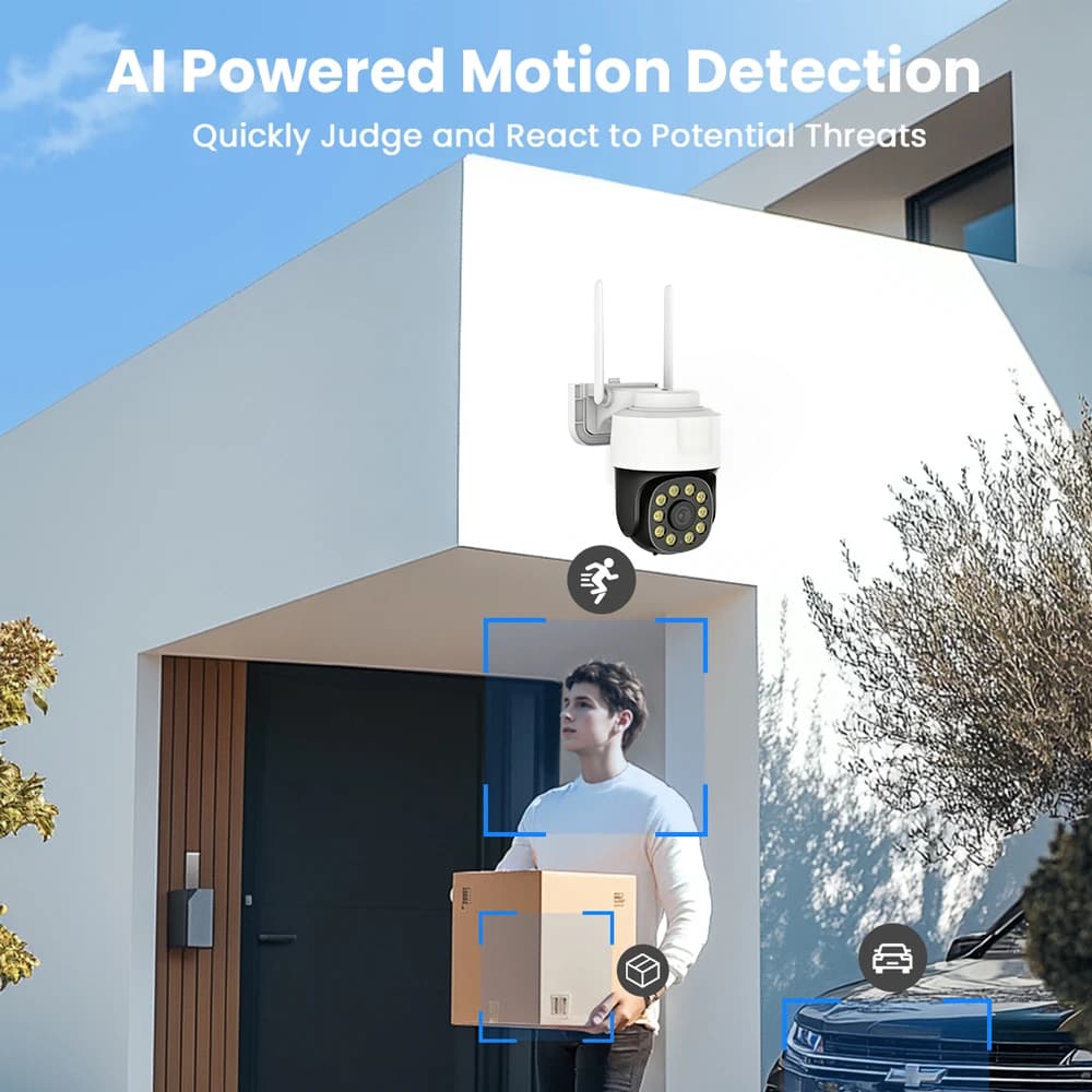 Tuya Smart Wifi Camera 5MP HD PTZ IP Security Camera 24/7 Record Home Security Protection IP66 Waterproof Auto Tracking