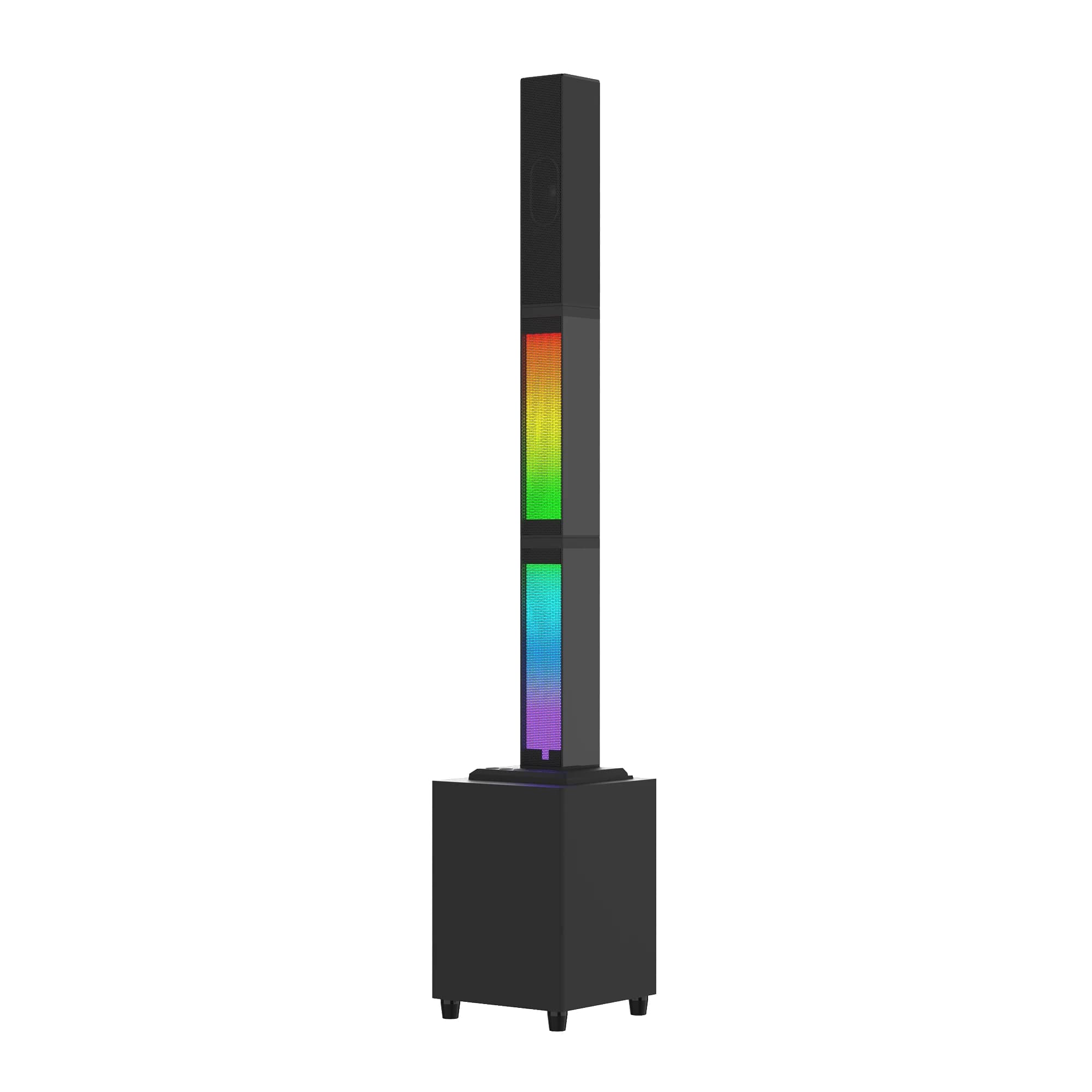 15W RGB Sound Bar for TV, 30W Subwoofer Soundbar Speaker Karaoke Machine with Two Microphone for Home Theater Party
