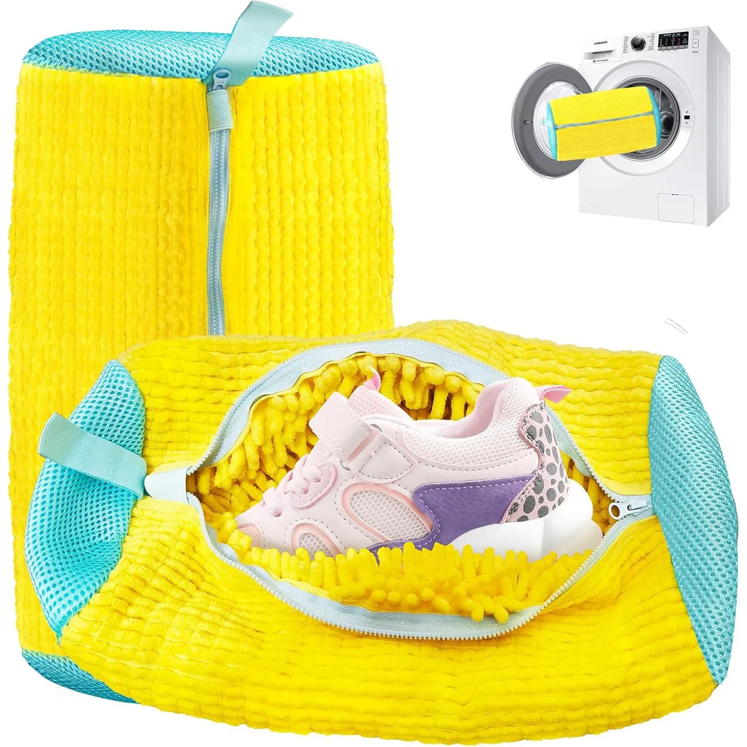 Shoe cleaning bag, 1 piece, for washing machine and dryer, reusable, for cleaning sneakers.