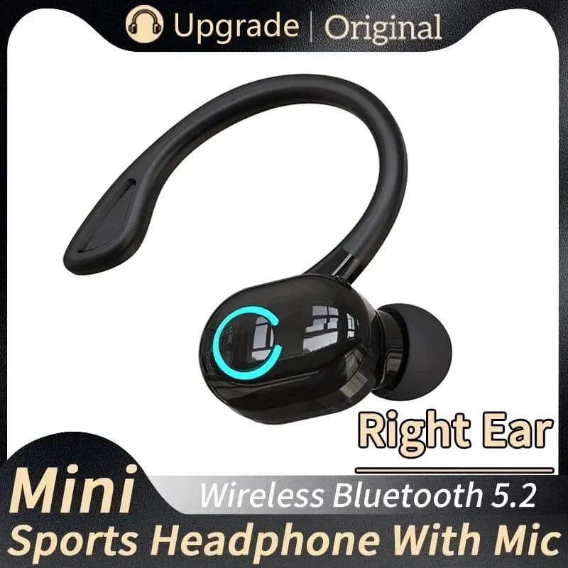 Bluetooth 5.2 Business Wireless Headphone Ear-Hook Mini HIFI Bass Noise Cancelling headphone with headphone microphone Sport Game Headset