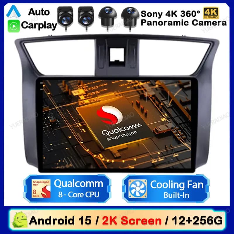 Android 15 Autoradio Per Nissan Sylphy B17 Sentra 12 2013 - 2018 Qualcomm 2DIN Telecamera di Backup BT 4G WIFI Mirror Link Touch Screen