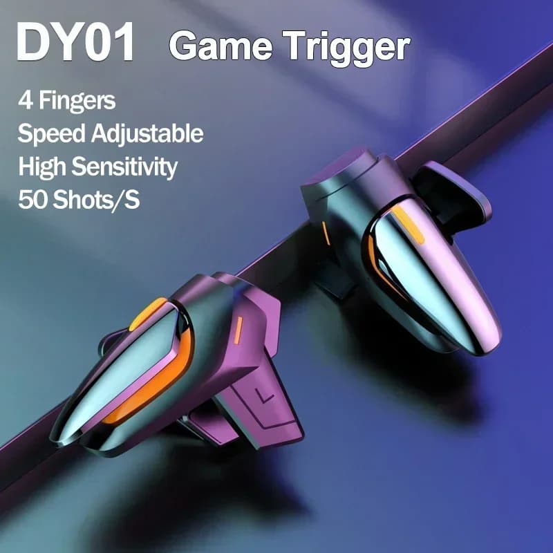 DY01 Mobile Phone 4 fingers Gamepad Joystick Controller L1R1 Snap Goal Alloy Key Button for iPhone Android Game Accessories