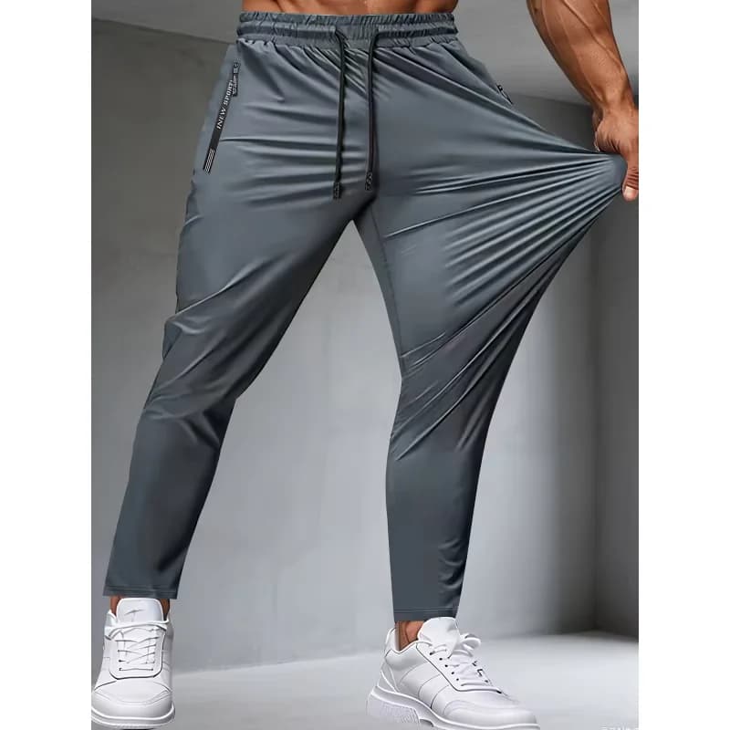 Men's Sports Trousers with Zip Pockets, Elasticized, for Running, Daily Use, Casual, Jogging, Football, Fishing, Gift, Gym