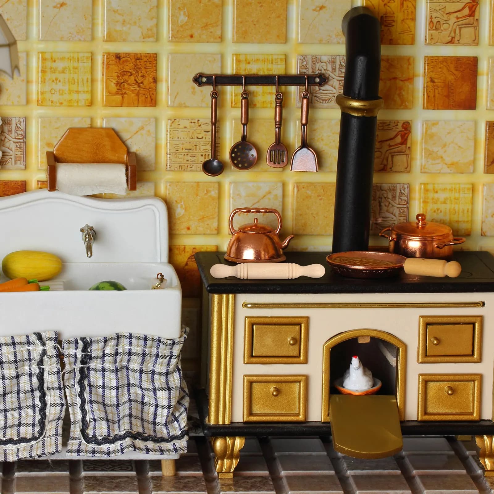 Mini Mattarello in Legno per Decorazione Cucina Casa delle Bambole, Piccoli Modelli di Mattarelli, Strumento per Pasta Modellabile per Bambini