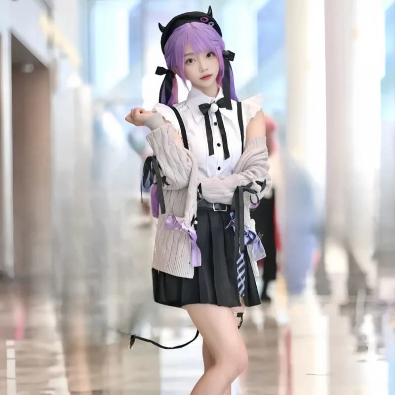 Anime Tokoyami Towa Costume Cosplay Indumento bianco Cappotto Gonna JK Uniforme con accessori Set completo per le donne Festa a tema