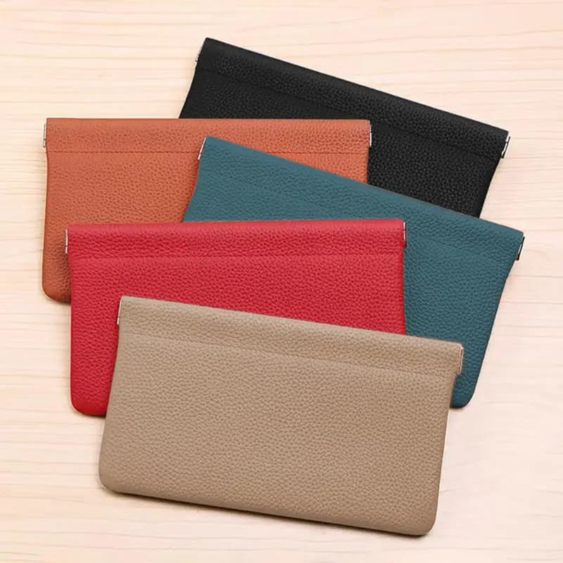 Portafoglio Lungo in Pelle PU con Chiusura Automatica, Porta Passaporto, Patente, Documenti, Cavo Dati, Borsa Cosmetica, Portaoggetti