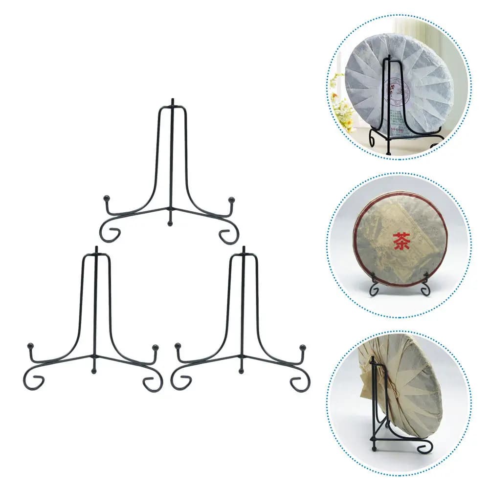 3Pcs Iron Dish Display Stand -Functional Plate Rack for Tea Cakes Home Office Kitchen Storage Organizer Display Shelf